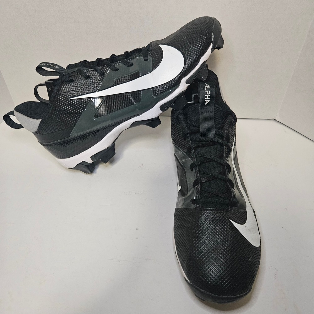 Nike Alpha Menace 4 Shark Football Cleats Mens 11 Black White FQ3875-001 Sports - Picture 8 of 11